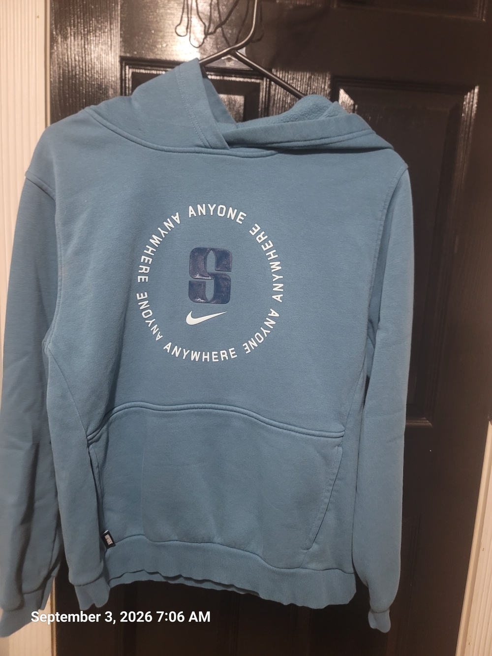 Youth Nike Sabrina Ionescu Club Fleece Hoodie - Blue/Teal Athletic Sweatshirt